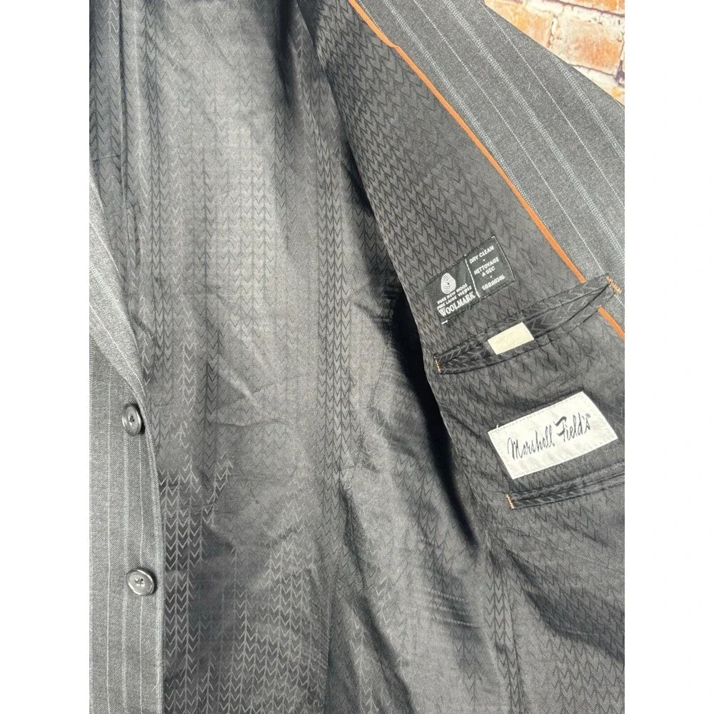 Michael Kors Marshall Fields Black Striped 3-Button Sports Suit Jacket 41 Reg